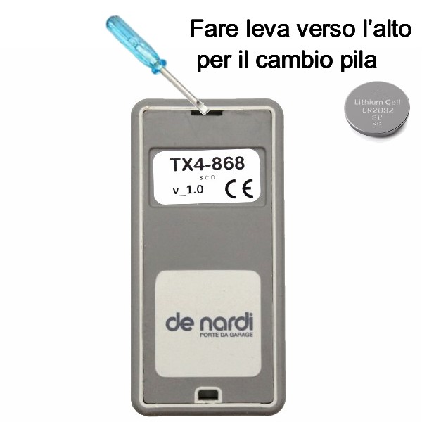 cambio pila telecomando de nardi mf cacciavite